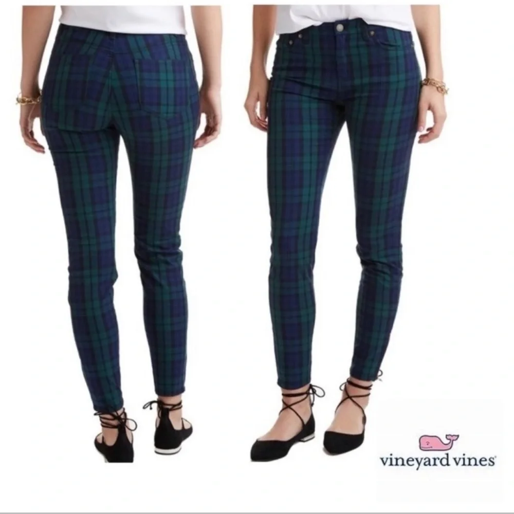 Vineyard Vines Jamie Blackwatch Print pants size 12 - Picture 9 of 12